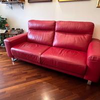 DIVANO ROSSO usato in PELLE ( PoltroneSofà)