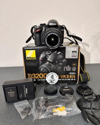Nikon d 3200 + obiettivo nikkor 18-55