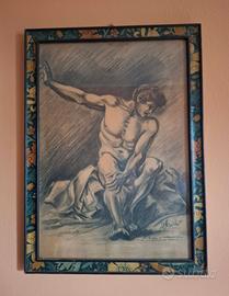 DISEGNO A CARBONCINO DI DORINI CON FIRMA AUTENTICA