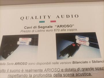 Cavo di segnale XLR Quality Audio mod.Arioso