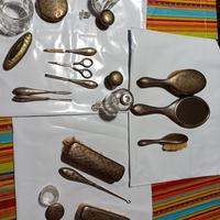 Antico servizio toilette argento 800