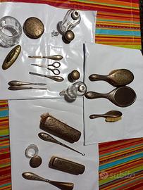 Antico servizio toilette argento 800