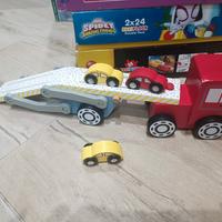 giochi in legno camion scivolo auto macchine