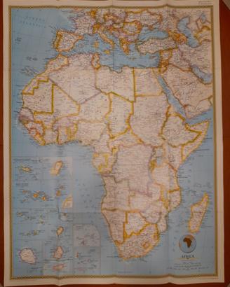 Mappa politica dell'Africa. 100 cm x 77  cm. Natio
