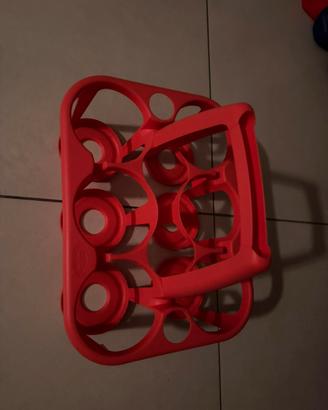 Cestello Porta bottiglie Tontarelli 6 posti rosso