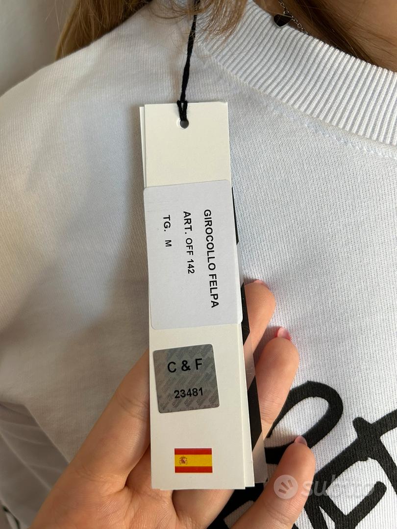 Felpa off white on sale etichetta