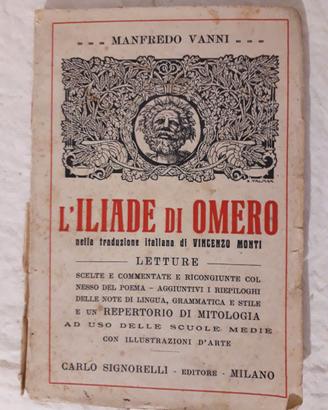 Libro "L'Iliade" di Manfredo Vanni 1923