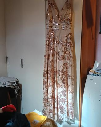 Vestito da sera lungo con paillettes