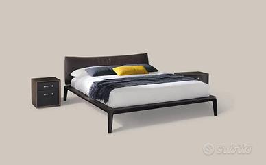 Letto Mobilform Wide con testata saponetta in pell