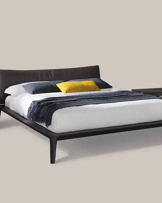 Letto Mobilform Wide con testata saponetta in pell