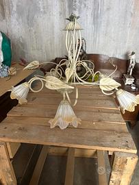 Lampadario classico/shabby chic  in ferro battuto