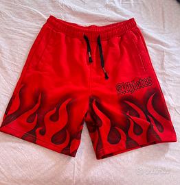 Shorts sportivi rossi con fiamme "Athletes" (2)