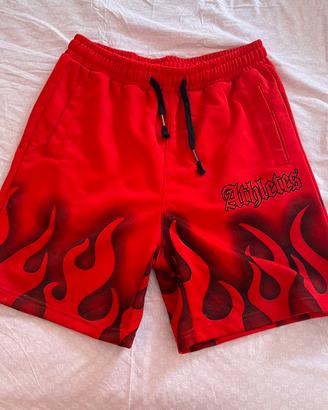 Shorts sportivi rossi con fiamme "Athletes" (2)
