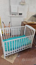 Lettino culla con materassino 130x70 cuoricini