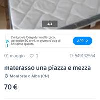 materasso una piazza e mezza 