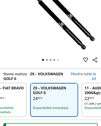 Pistoni a gas per portellone posteriore nuovi