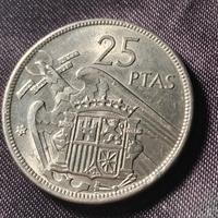 Moneta spagnola 25 pesetas Francisco Franco