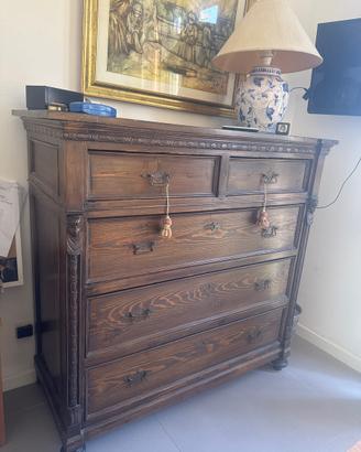 Elegante Comò in Legno Massello Stile 800 Sicilia