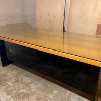 Scrivania Tavolo in legno con vetro