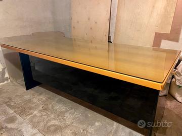 Scrivania Tavolo in legno con vetro