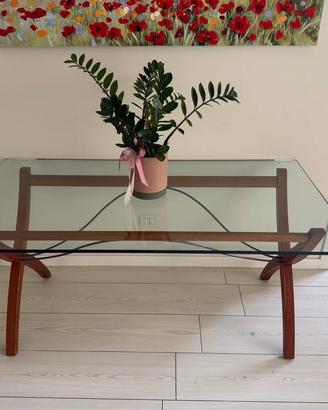 TAVOLO DESIGN IN VETRO E LEGNO