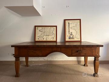 Tavolo scrivania in legno di quercia