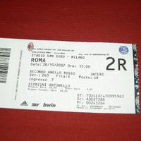 Biglietto partita 2007 Milan-Roma 0-1 SERIE A TIM