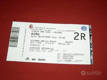 Biglietto partita 2007 Milan-Roma 0-1 SERIE A TIM