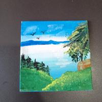 quadro con vista sul lago 
