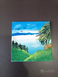 quadro con vista sul lago 
