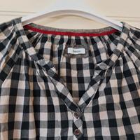 Camicia in tartan bianco e nero