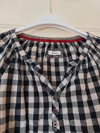 Camicia in tartan bianco e nero