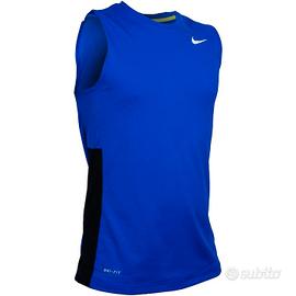 👕CANOTTA MAGLIA SMANICATA NIKE DRI-FIT BLU