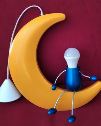 LAMPADARIO  A SOSPENSIONE UOMO OMINO SULLA LUNA