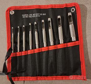 Set da 9 pezzi punzoni per cuoio,buchi per cintura