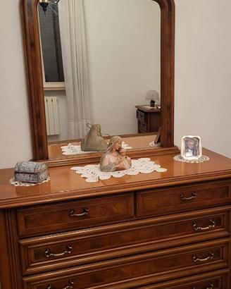 camera da letto in radica di noce