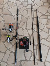  Canne da pesca una Trabucco 80G, una Penn 125 G 