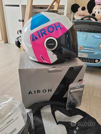 casco jet airoh helios tg M smoke lenti nere 