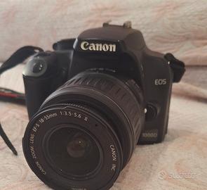canon D1000 con due treppiedi e microsd 32gb 