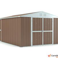 Box capanno acciaio lamiera 327x459cm tortora