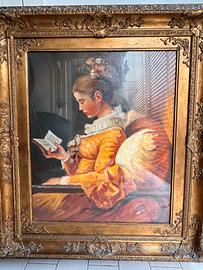 Quadro vintage E. Coppola - Donna che legge