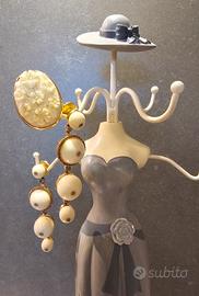 Parure oro,  avorio e diamanti brown