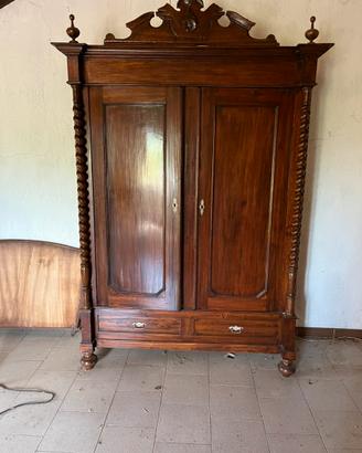 Armadio Antico 2 Ante - Stile Luigi Filippo-
