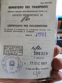 Morini del 1970 mai immatricolato ZERO KM
