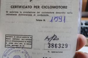 Morini del 1970 mai immatricolato ZERO KM