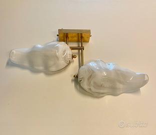 Applique coppia foglie Vetro di Murano