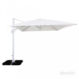 Ombrellone da Giardino 3 x 4 m Decentrato Bianco