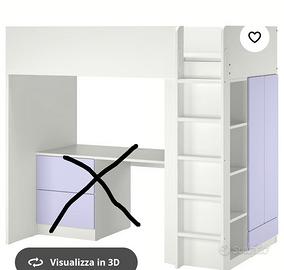 Letto a soppalco Smastad 