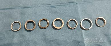 Lotto 7 Anelli Vintage Minimal – Fedine Metallo Ar