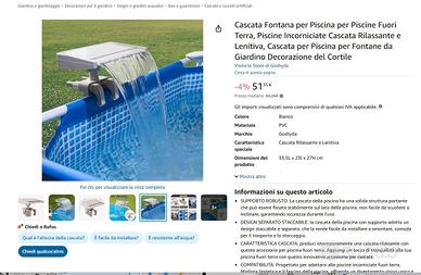 Fontana per piscina